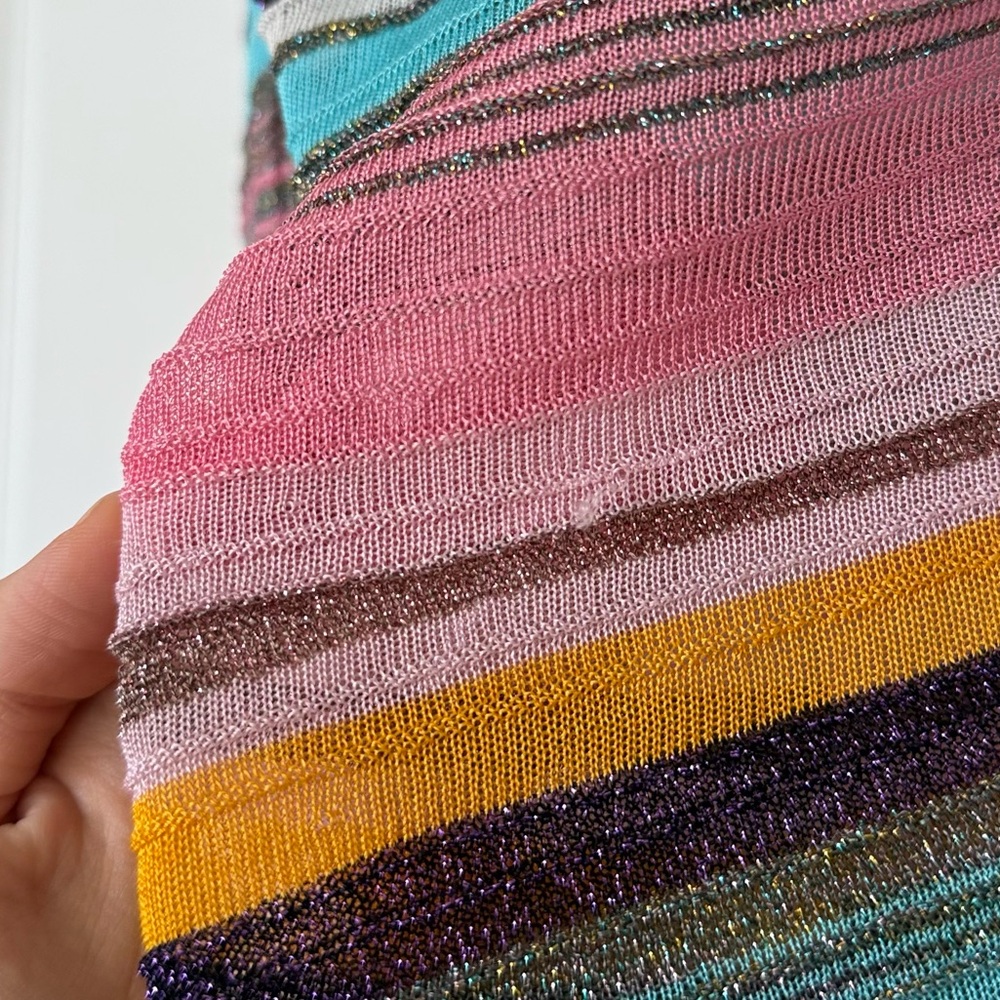 Missoni Multicolor One-Shoulder Striped Knit Mini Dress - Picture 9 of 9